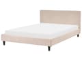 Miniatyrbillede 1 af 11: Seng Beige Stof 140 x 200 cm Moderne Trekvart Seng Halvandenmands 3 kvart Seng Design