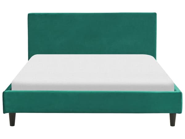 Seng Mørkegrøn Velour 140 x 200 cm Moderne Trekvart Seng Halvandenmands 3 kvart Seng Design