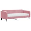 Miniatyrbild 1 av 11: vidaXL Dagbädd med madrass rosa 90x200 cm sammet