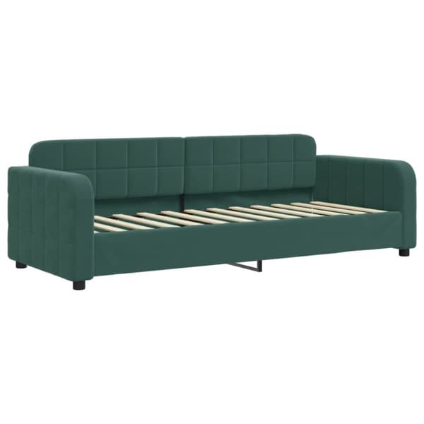 vidaXL Dagbädd utdragbar med madrasser mörkgrön 80x200 cm sammet
