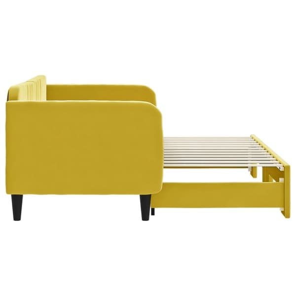 vidaXL Dagbädd utdragbar gul 80x200 cm sammet