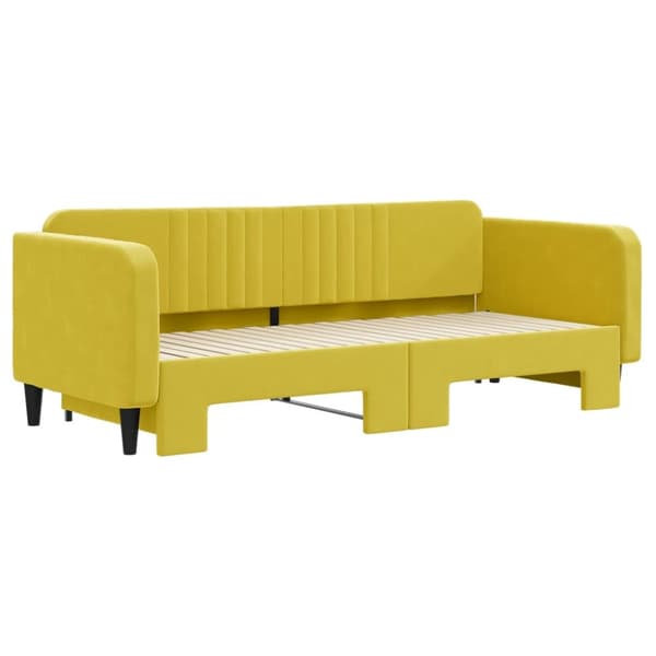 vidaXL Dagbädd utdragbar gul 90x200 cm sammet