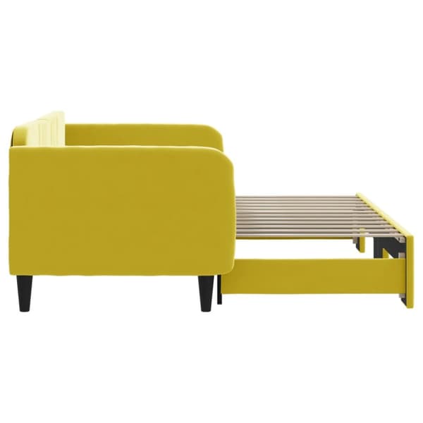 vidaXL Dagbädd utdragbar gul 90x200 cm sammet
