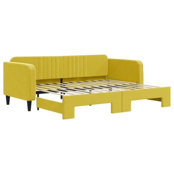 vidaXL Dagbädd utdragbar gul 90x200 cm sammet