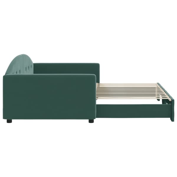 vidaXL Dagbädd utdragbar mörkgrön 100x200 cm sammet