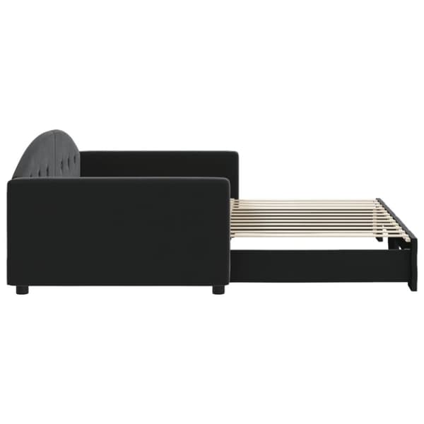 vidaXL Dagbädd utdragbar svart 100x200 cm sammet