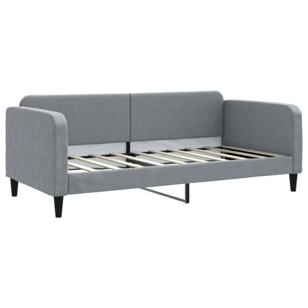 vidaXL Dagbädd med extrabädd och madrasser ljusgrå 90x190 cm tyg