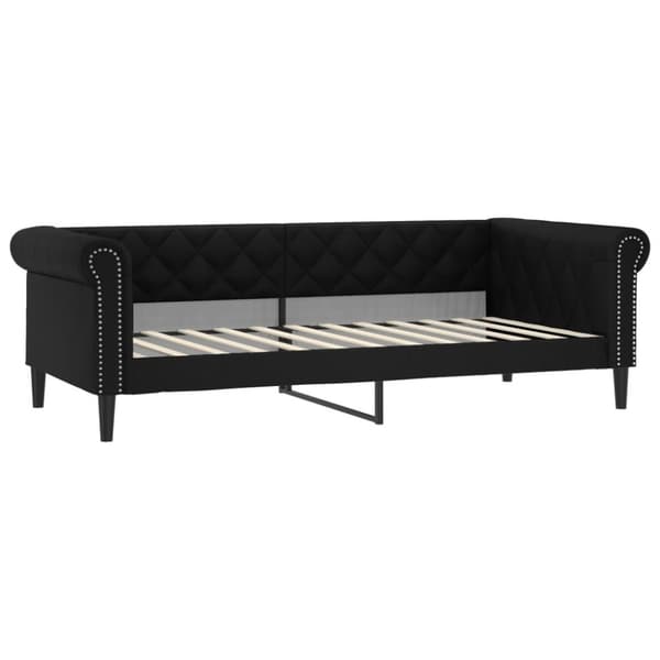vidaXL Dagbädd utdragbar med madrasser svart 90x200 cm konstläder