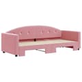 Miniatyrbild 3 av 9: vidaXL Dagbädd utdragbar rosa 80x200 cm sammet