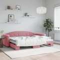 Miniatyrbild 2 av 9: vidaXL Dagbädd utdragbar rosa 80x200 cm sammet