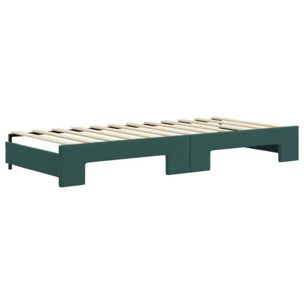 vidaXL Dagbädd utdragbar med madrasser mörkgrön 90x200 cm sammet