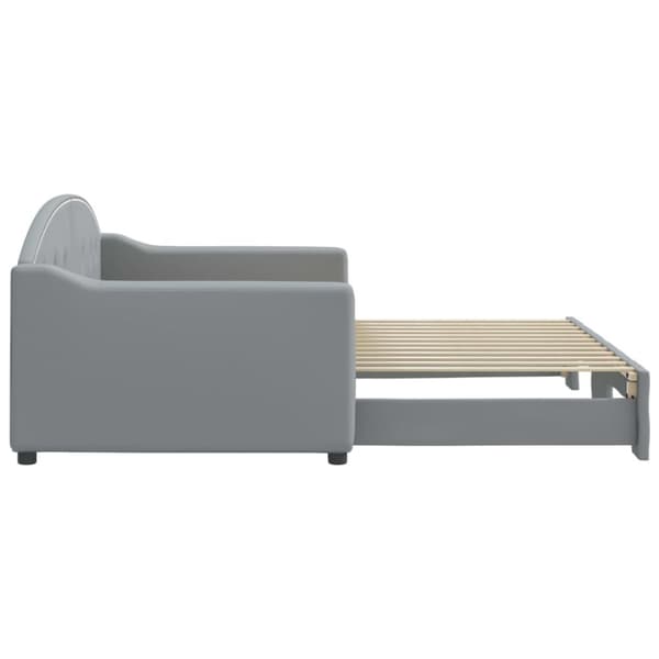 vidaXL Dagbädd utdragbar ljusgrå 90x200 cm tyg