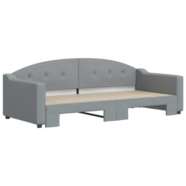 vidaXL Dagbädd utdragbar ljusgrå 90x200 cm tyg