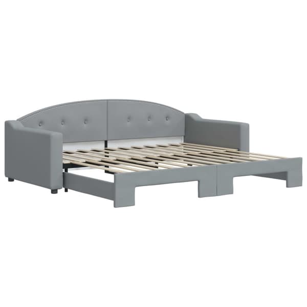 vidaXL Dagbädd utdragbar ljusgrå 90x200 cm tyg