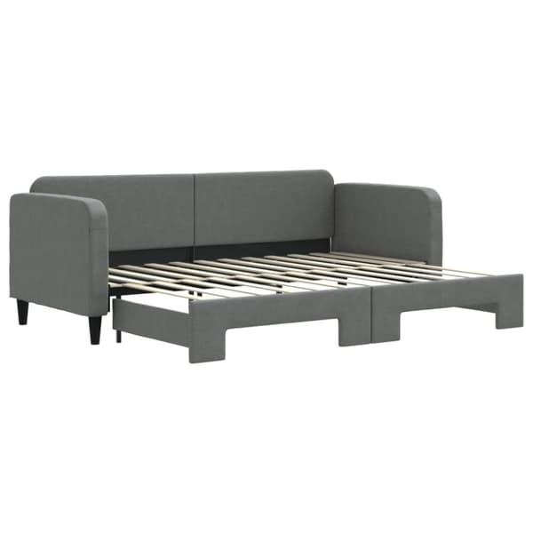 vidaXL Dagbädd utdragbar mörkgrå 80x200 cm tyg