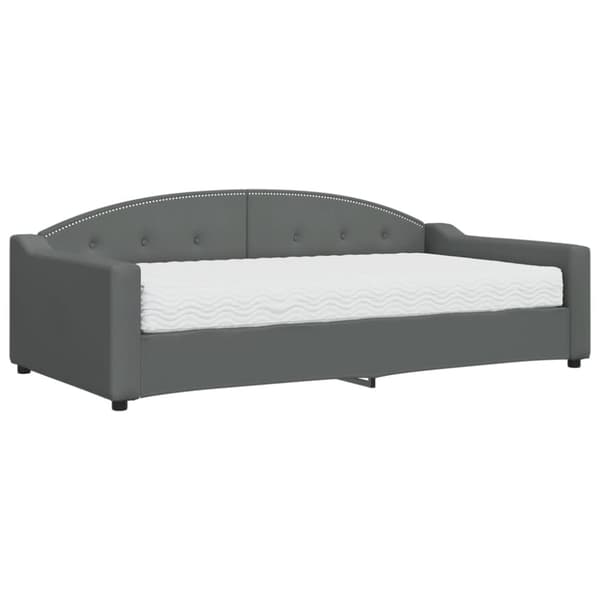 vidaXL Dagbädd med madrass mörkgrå 100x200 cm tyg