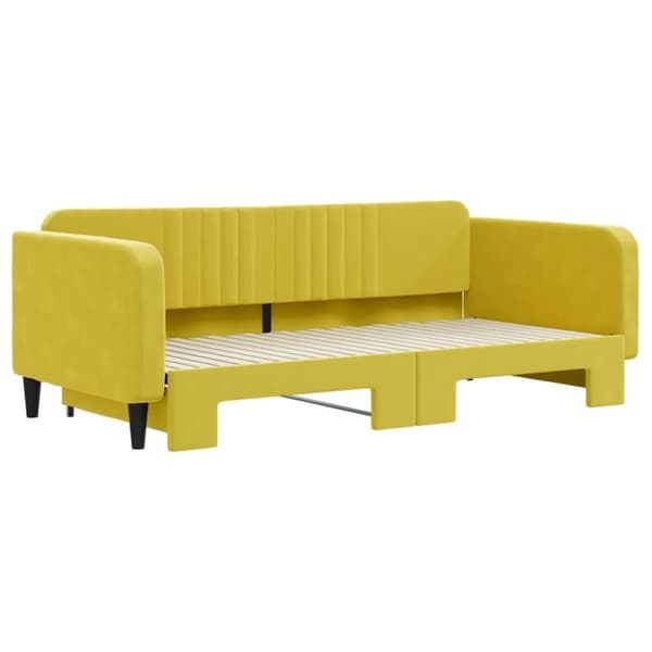 vidaXL Dagbädd utdragbar gul 100x200 cm sammet