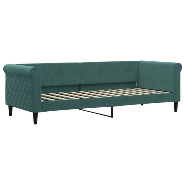 vidaXL Dagbädd utdragbar med madrasser mörkgrön 80x200 cm sammet
