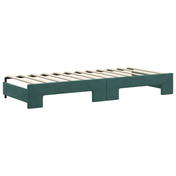 vidaXL Dagbädd utdragbar med madrasser mörkgrön 80x200 cm sammet