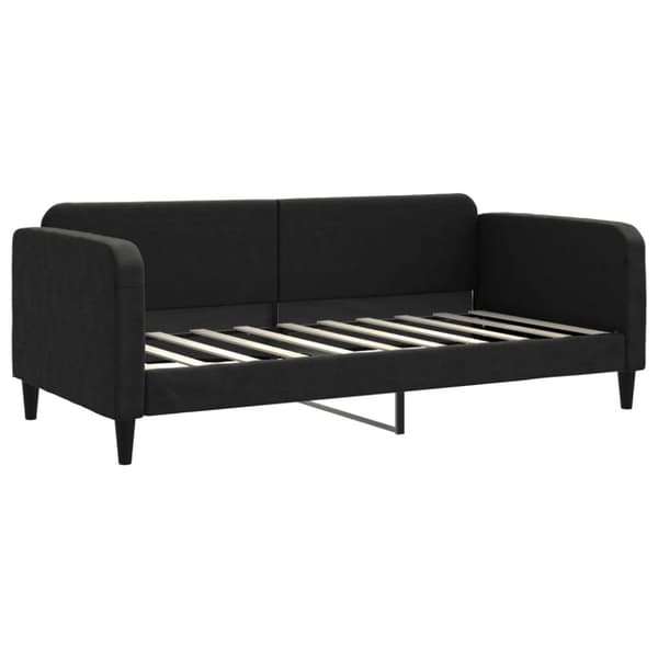 vidaXL Dagbädd med extrabädd och madrasser svart 90x190 cm tyg