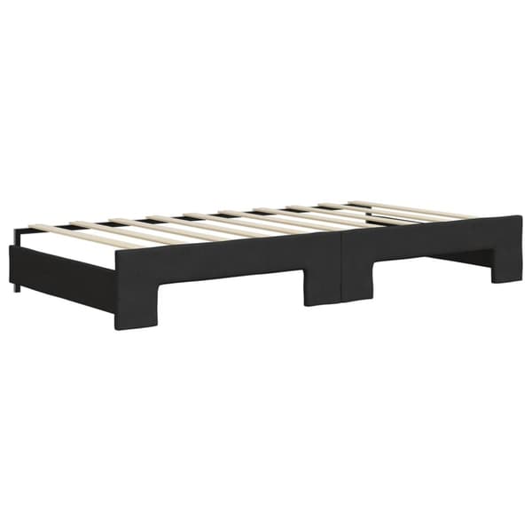 vidaXL Dagbädd med extrabädd och madrasser svart 90x190 cm tyg