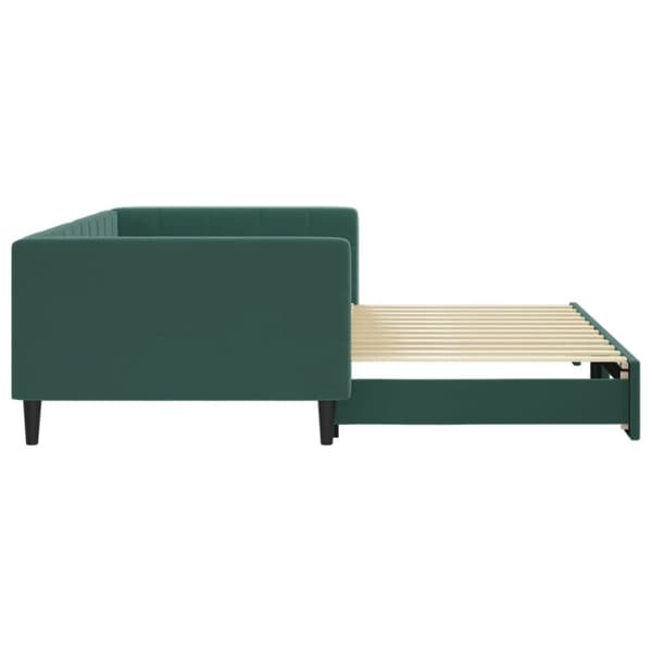 vidaXL Dagbädd utdragbar mörkgrön 100x200 cm sammet