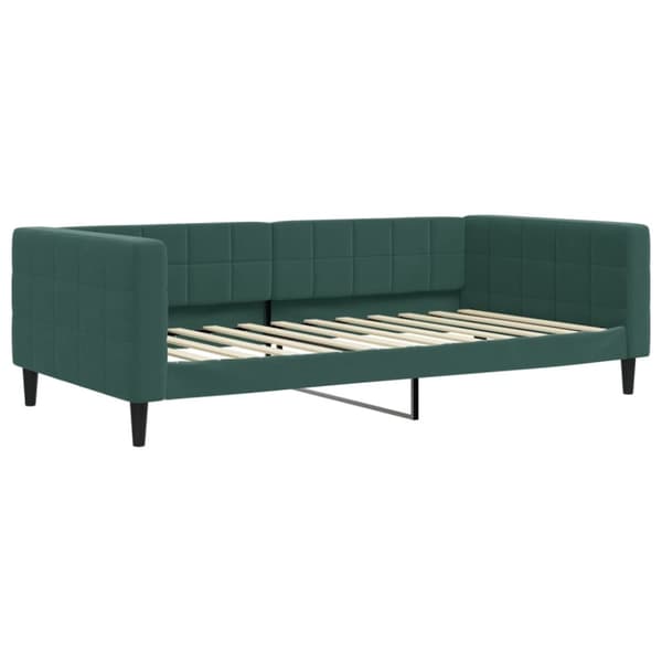 vidaXL Dagbädd utdragbar mörkgrön 100x200 cm sammet