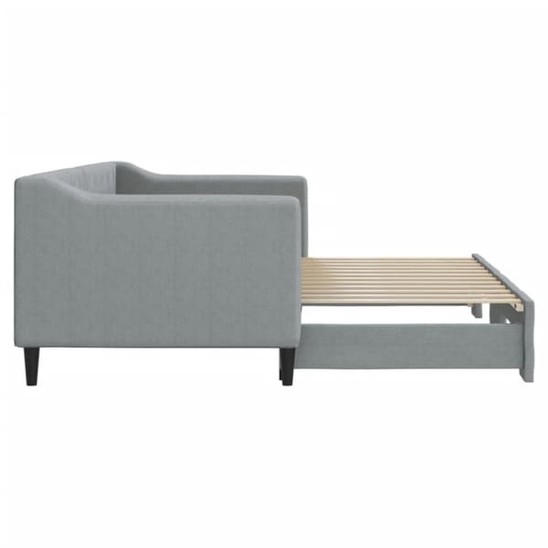 vidaXL Dagbädd utdragbar ljusgrå 80x200 cm tyg