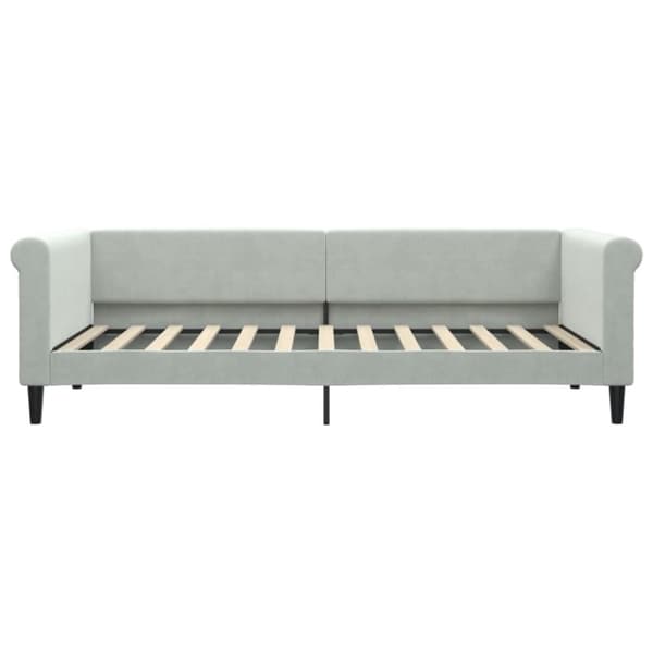 vidaXL Dagbädd utdragbar ljusgrå 90x200 cm sammet