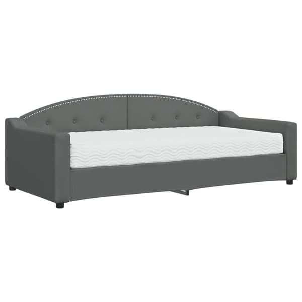vidaXL Dagbädd med madrass mörkgrå 90x200 cm tyg