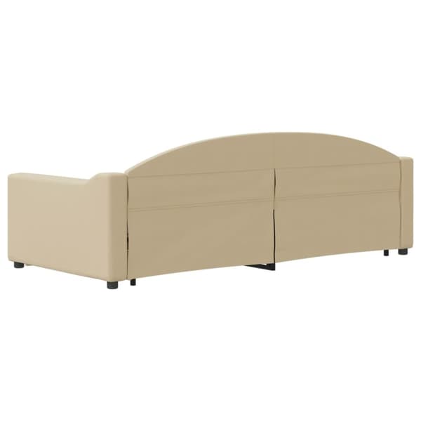 vidaXL Dagbädd utdragbar med lådor gräddvit 90x200 cm tyg