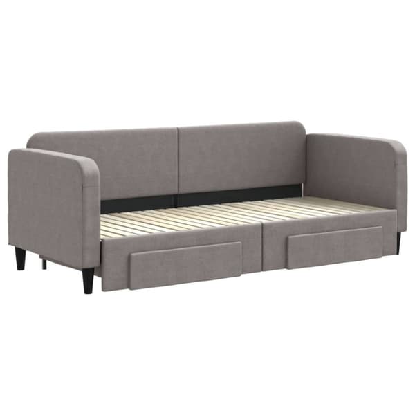 vidaXL Dagbädd utdragbar med lådor taupe 80x200 cm tyg