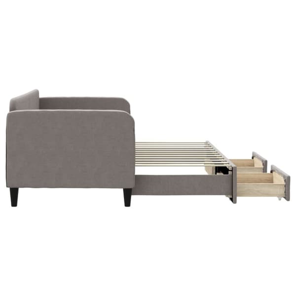 vidaXL Dagbädd utdragbar med lådor taupe 80x200 cm tyg