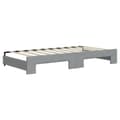 Miniatyrbillede 7 af 11: vidaXL daybed med udtræk og skuffer 90x190 cm stof lysegrå
