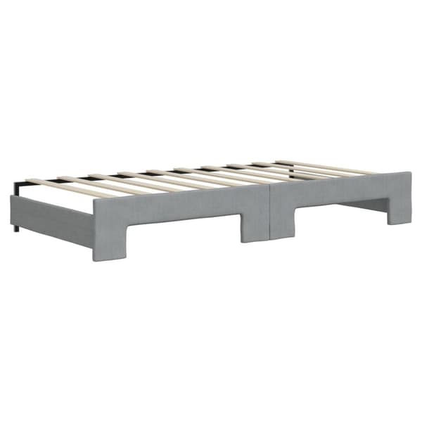 vidaXL daybed med udtræk og skuffer 90x190 cm stof lysegrå
