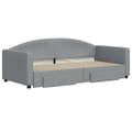 Miniatyrbillede 2 af 11: vidaXL daybed med udtræk og skuffer 90x190 cm stof lysegrå
