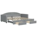 Miniatyrbillede 1 af 11: vidaXL daybed med udtræk og skuffer 90x190 cm stof lysegrå