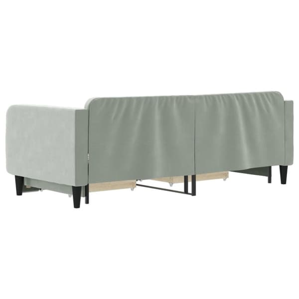 vidaXL Dagbädd utdragbar med lådor ljusgrå 90x200 cm sammet