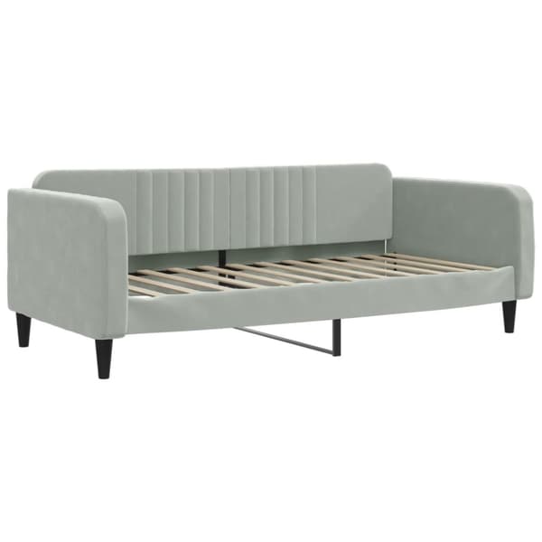 vidaXL Dagbädd utdragbar med lådor ljusgrå 90x200 cm sammet