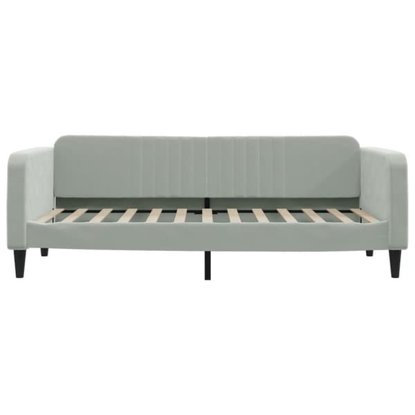 vidaXL Dagbädd utdragbar med lådor ljusgrå 90x200 cm sammet
