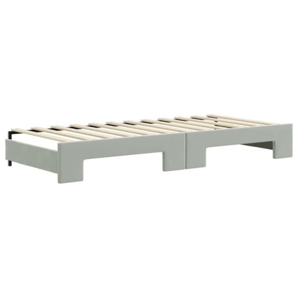 vidaXL Dagbädd utdragbar med lådor ljusgrå 90x200 cm sammet