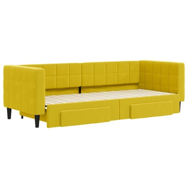 vidaXL Dagbädd utdragbar med lådor gul 80x200 cm sammet