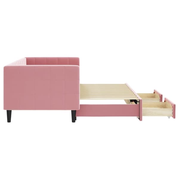vidaXL Dagbädd utdragbar med lådor rosa 80x200 cm sammet