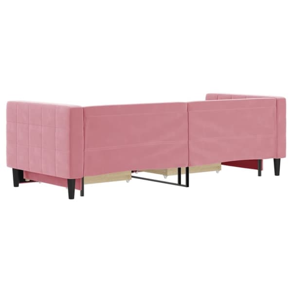 vidaXL Dagbädd utdragbar med lådor rosa 80x200 cm sammet