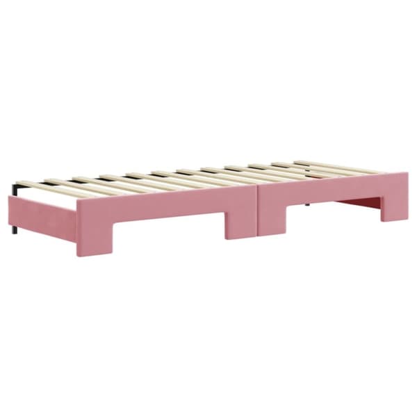 vidaXL Dagbädd utdragbar med lådor rosa 80x200 cm sammet