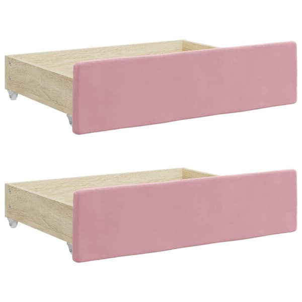 vidaXL Dagbädd utdragbar med lådor rosa 80x200 cm sammet