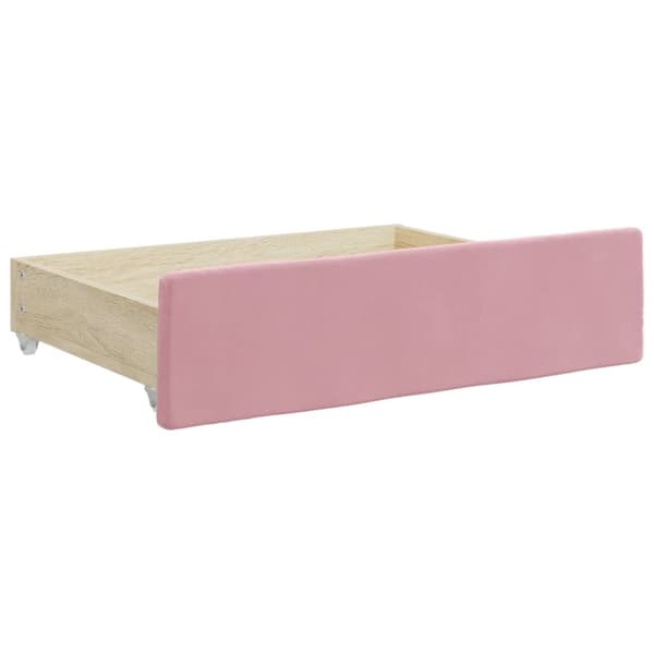 vidaXL Dagbädd utdragbar med lådor rosa 80x200 cm sammet