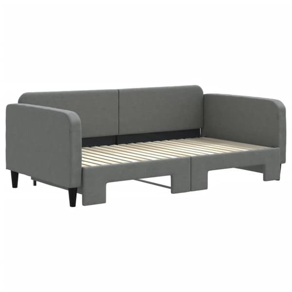 vidaXL Dagbädd utdragbar mörkgrå 90x190 cm tyg