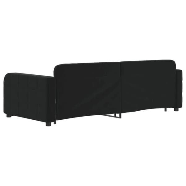 vidaXL Dagbädd utdragbar med lådor svart 90x200 cm sammet