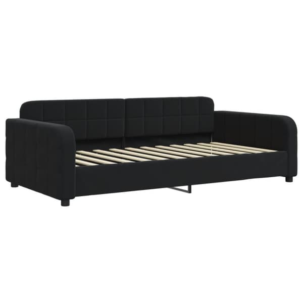 vidaXL Dagbädd utdragbar med lådor svart 90x200 cm sammet